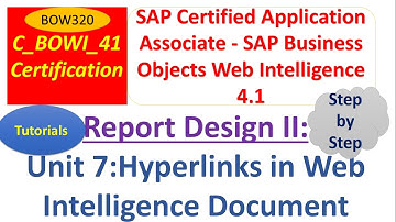 BusinessObjects Report Design II : Unit7 : Tutorial : Hyperlink in web intelligence documents