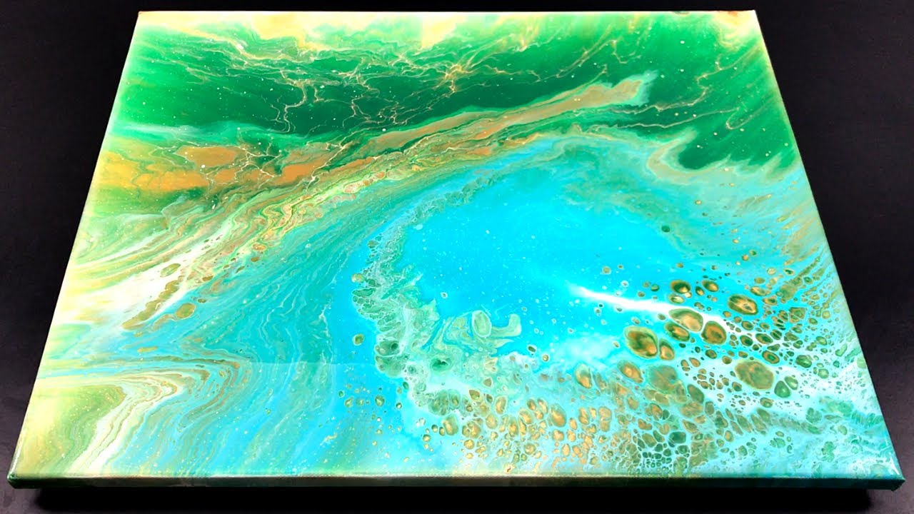 Only Water and Silicone oil - Acrylic pouring - Fluid painting