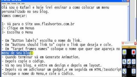 (Video Aula) Como colocar Menu personalizado no blog.