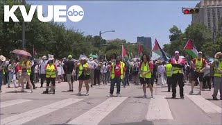 At least 1 detained as pro-Palestine rally moves forward at Texas Capitol