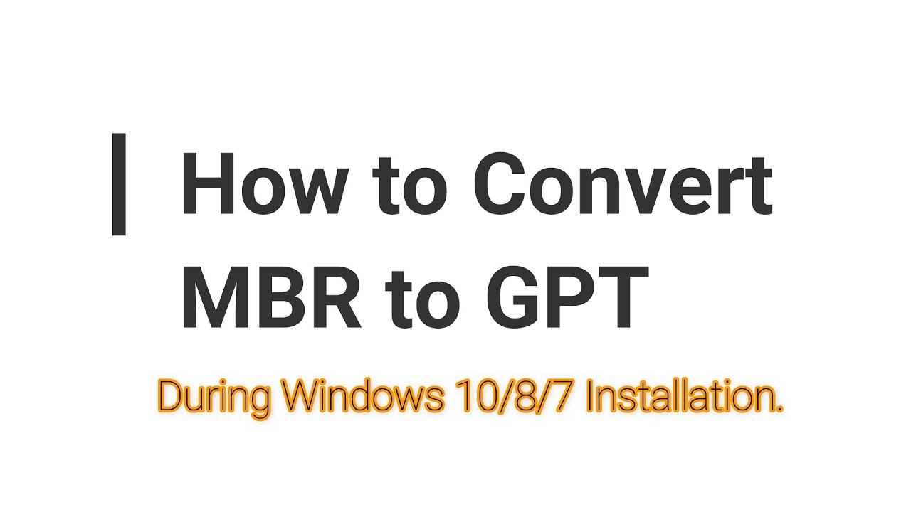 How to Convert MBR to GPT Quick way - YouTube