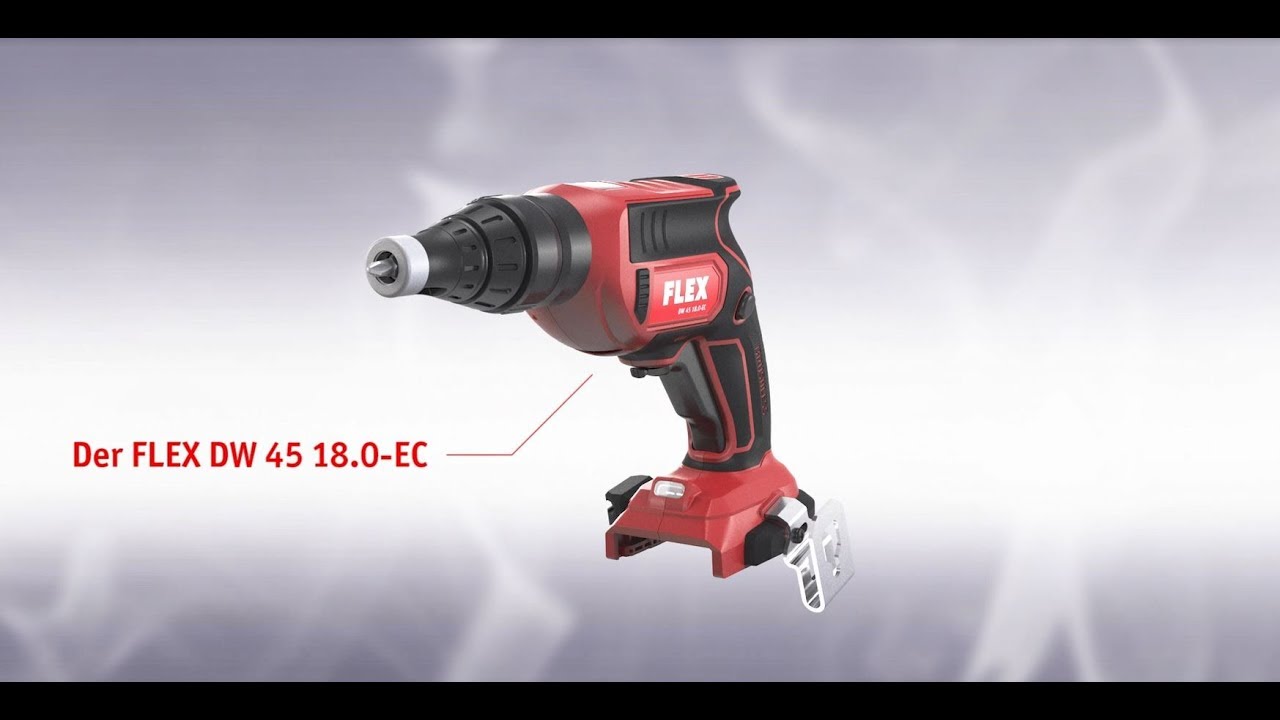 The FLEX DW 45 18.0EC, the most ergonomic drywall screwdriver of its