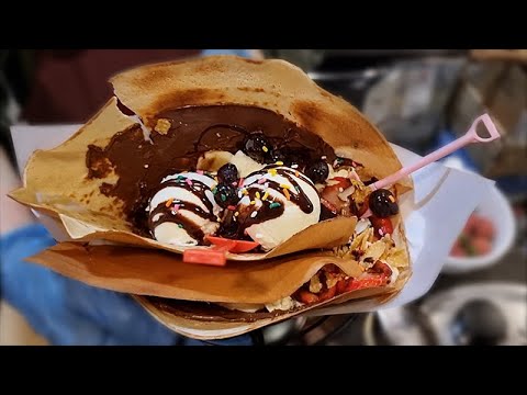 너무 맛있어서 직접 찾아가 봤습니다 | A GIANT Crape with MASSIVE <strong>Topping</strong>! <strong>Korean</strong> street food