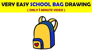 HOW TO DRAW A SCHOOL BAG STEP BY STEP EASY #Shorts #Drawing #CraftVideos