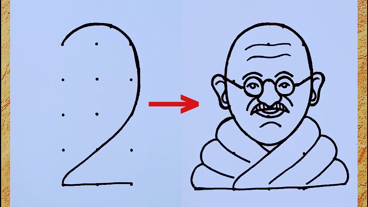 How to Draw REPUBLIC DAY Easy DRAWING / Mahatma Gandhi Drawing Step by Step  - YouTube