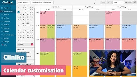 Cliniko Calendar customisation