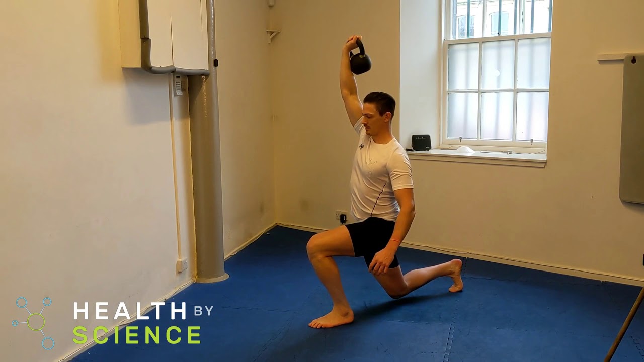 KB Forward Lunge with Single Arm Overhead Press - YouTube