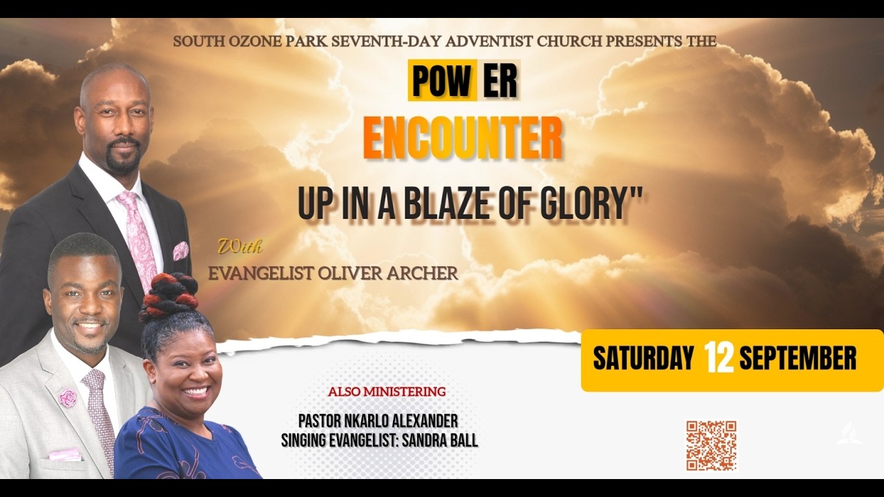 Speaker - Evangelist Oliver Archer

This church/organization has obtained a church copyright license and streaming license from CCLI. South Ozone Park Seventh-day Adventist Church is using this video for non-profit worship purposes under the terms of CCLI License #11550407 and Streaming License #21510817.
All songs and music used are the properties of their respective copyright owners.