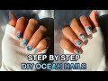 DIY NAILS EP. 6: How I do my nails at home| Easy Ocean Nails (No Acrylic) | Ahsaki or Saki