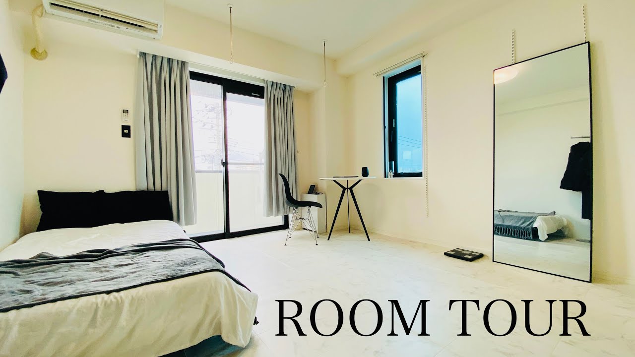 ルームツアー ミニマリストのシンプルでホテルライクな部屋 モノトーンインテリア スッキリ収納 1k7 2畳 一人暮らし Room Tour Youtube