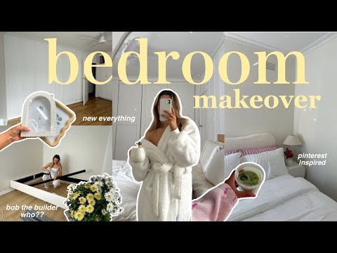 aesthetic BEDROOM MAKEOVER ☁️ creating our dream, cosy space *pinterest inspired lowkey*  thumbnail