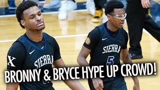 Bronny James Goes Crazy & Bryce James Gets the Crowd Up In Oregon!