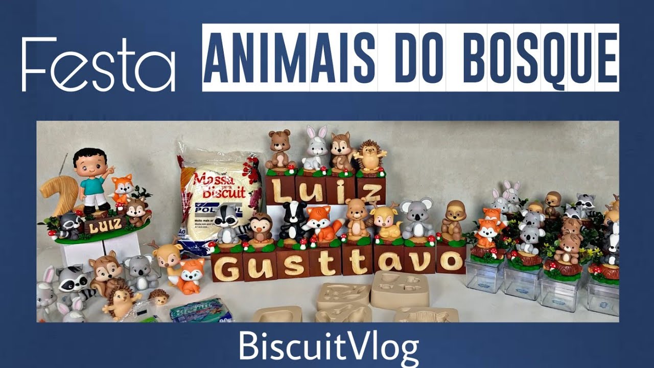 Animais do bosque | Lembrancinhas, Cubos decorados e Topo de bolo | BiscuitVlog