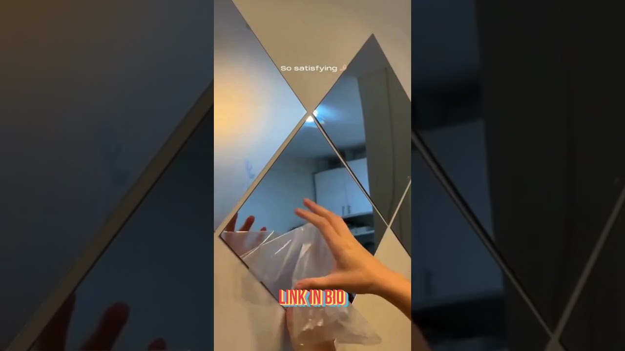 4 Big Square Silver 3D Acrylic Mirror Wall Sticker