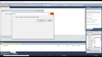 PR-11 DEVELOP PROGRAM USING PICTURE BOX AND PANEL CONTROL