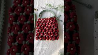 Modern and classic handmade ladies purse with beads and flower design combination #bag #macrame