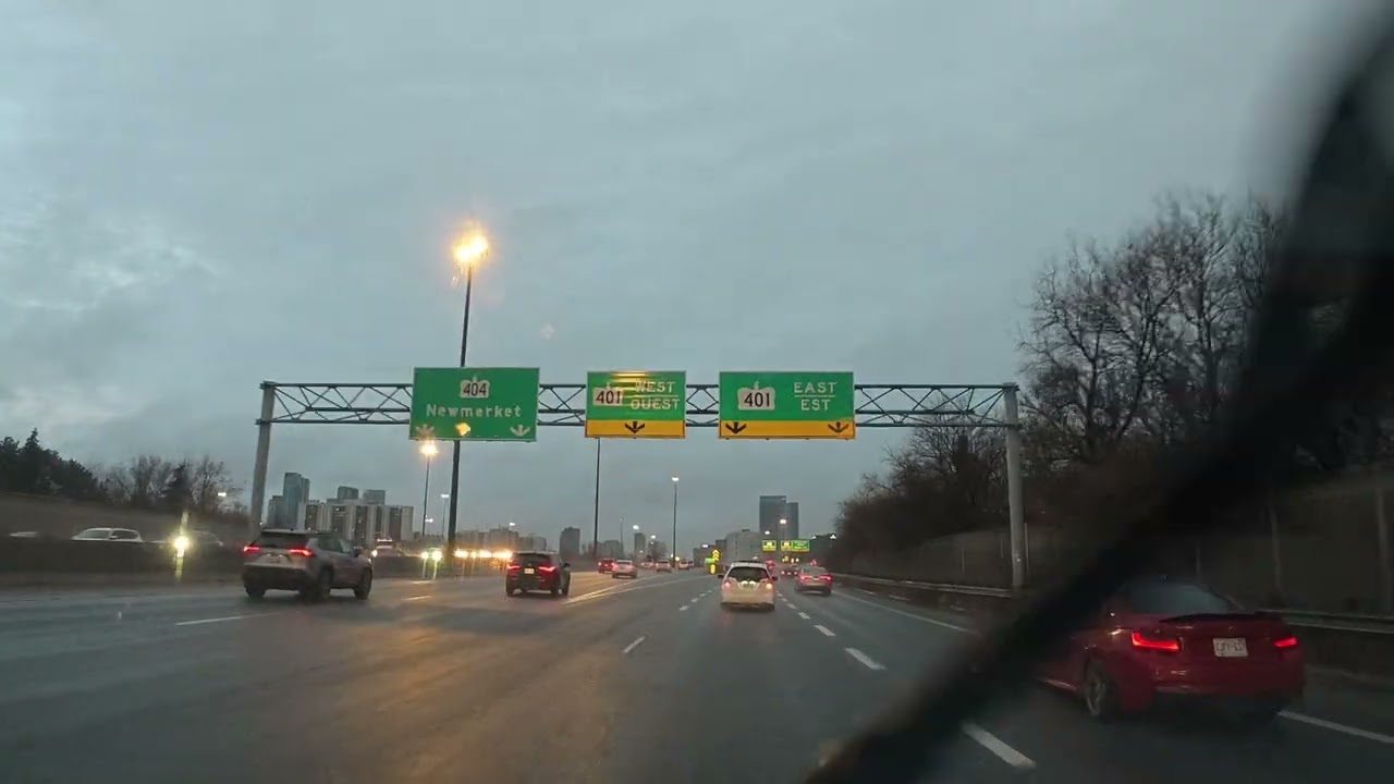 🌧️ Light Rain Drive | City Light Reflections on O’Connor, DVP & 401
