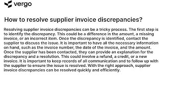 Resolving Supplier Invoice Discrepancies