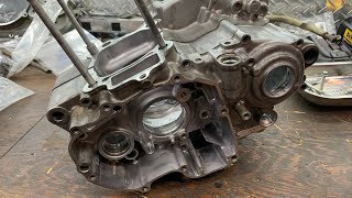 2004 HONDA CRF250 Engine rebuild PT 2 (Tearing down a locked up dirt bike engine)