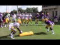 LSU DB Devin Voorhies stops Leonard Fournette to highlight goal line drill | Video