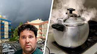 Panela de pressão quase explodiu! E o tempo amanheceu sinistro em Portugal
