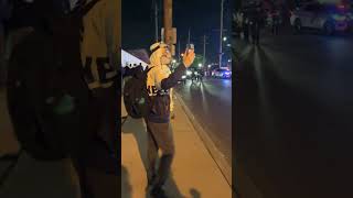 Watch Delaney Hall protest on first night of imposed curfew