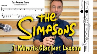 learn to play The Simpsons: clarinet solo: 1 minute free lesson! (for beginners)