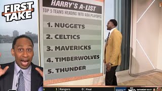 FIRST TAKE | Mavericks or Nuggets - Stephen A. rips Harry's A-List top 5 teams heading into Playoffs