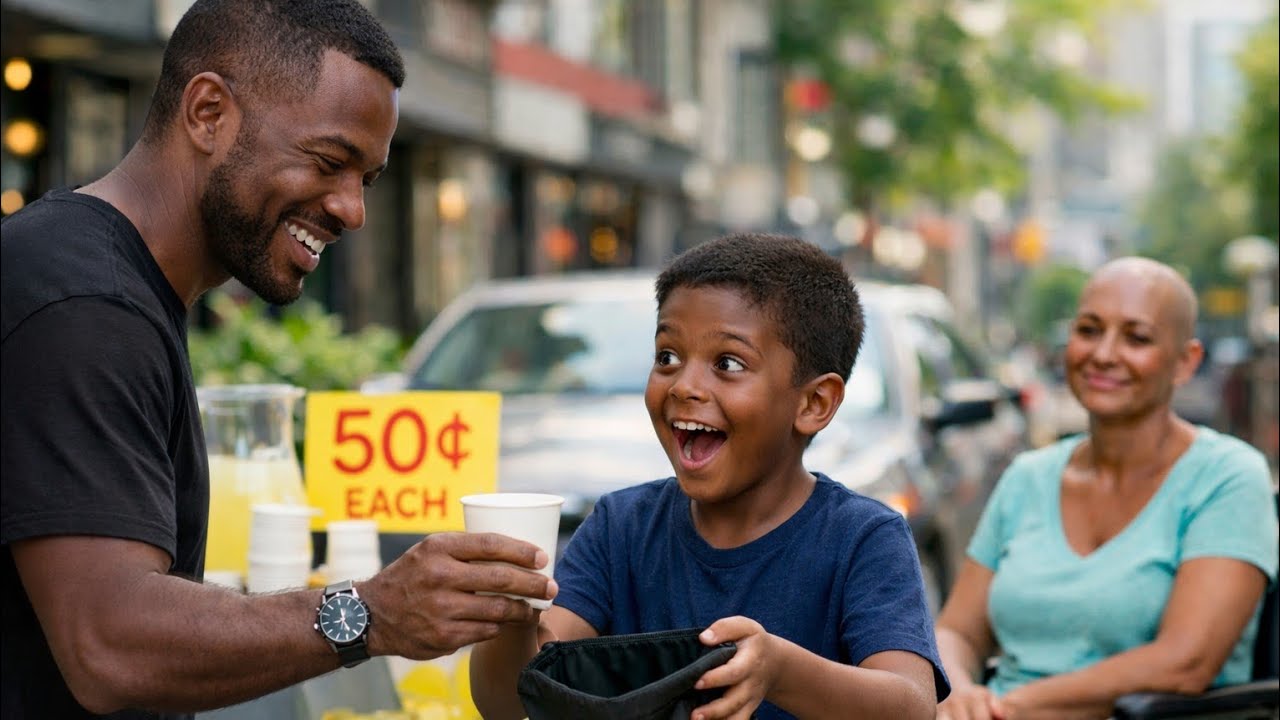 He Sells Lemonade To Fund His Mother's Dialysis - Until A Man In Black Pulls Over 6 Days Later.