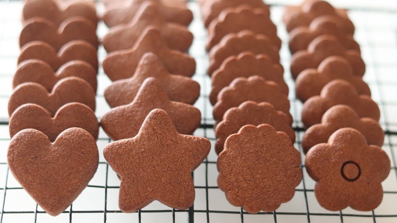 【材料5つだけ！】サックサク♡簡単ココアクッキーの作り方／Cookies Recipe