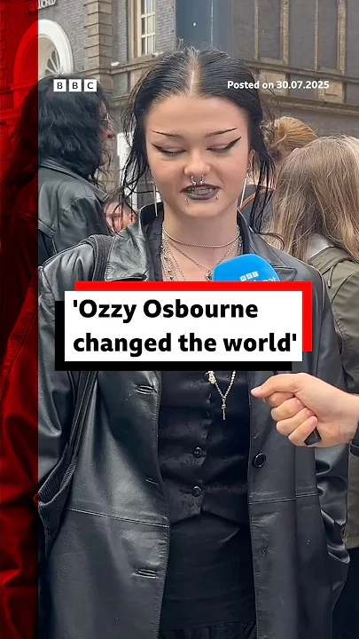 Fans pay tribute to Ozzy Osbourne in Birmingham. #OzzyOsbourne #BBCNews