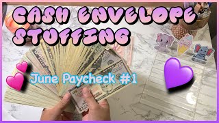 Cash Stuffing June Paycheck 1| Cash Stuffing | #cashstuffing #cashenvelopesystem