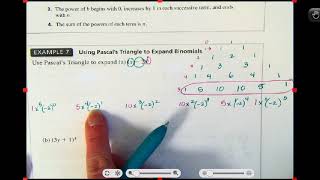 IM3 Unit 2 Lesson 1 Notes on Pascal's Triangle