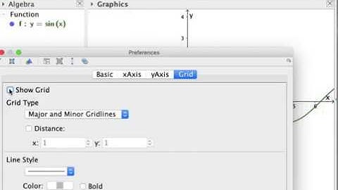 GeoGebra: setting up axes, grid