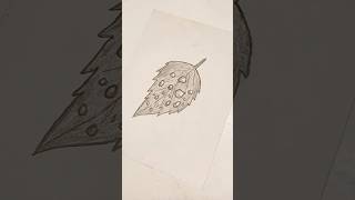 Realistic Leaf Drawing with Water Droplets 💧#shorts #art #drawing #painting #sketch
