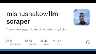 GitHub - mishushakov/llm-scraper: Turn any webpage into structured data using LLMs