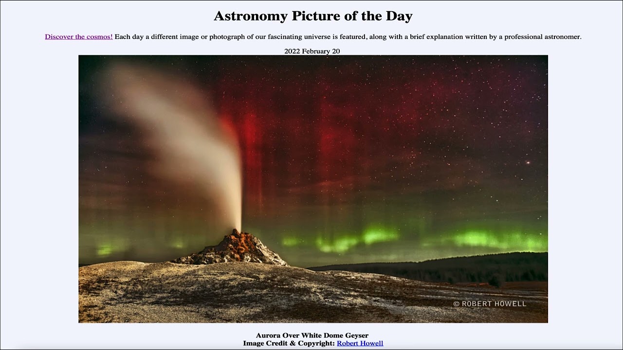 2022 February 20 - Aurora over White Dome Geyser