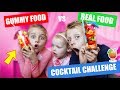 GUMMY FOOD vs REAL FOOD!! - Cocktail Challenge [snoep smoothie] ♥DeZoeteZusjes♥