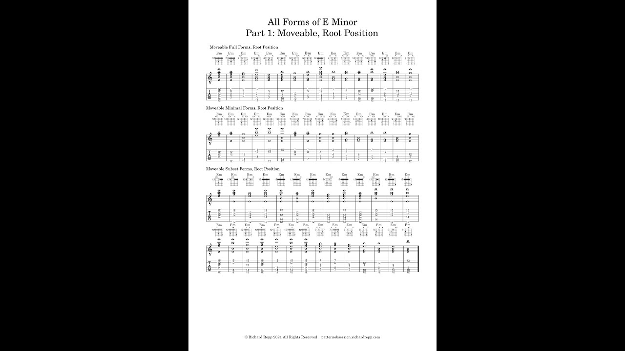 All Forms of E Minor Part 1: Moveable, Root Position - YouTube