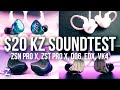 20 kz soundtest shootout  zst pro x vs zsn pro x vs edx vs dq6 vs vk4