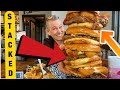 Pavs huge stacked burger challenge  massive meat  mom vs food  molly schuyler