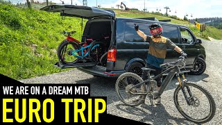 OUR EUROPEAN ROAD TRIP BEGINS HERE// DOWNHILL &amp; AIRBAG RIDING!