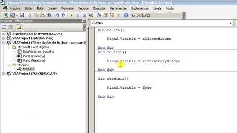 Esconder Guias Excel VBA