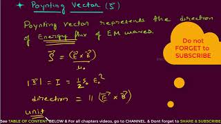 EM WAVES PART 4 INTENSITY OF EM WAVES POYNTING VECTOR