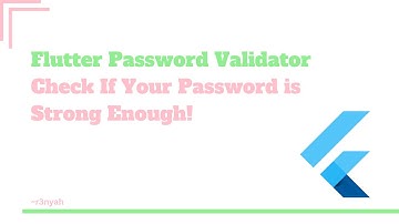 Flutter Password Validator