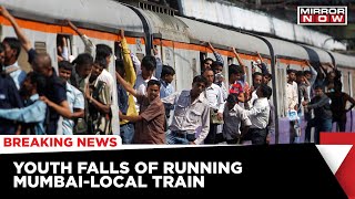 Mumbai News: Youth Falls Off Local Train In Mumbai, Visuals Go Viral | English News screenshot 4