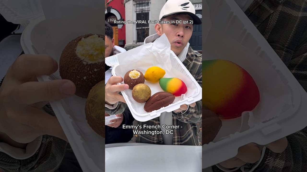 Rating the viral fruit cakes from Emmy French Corner in Washington, DC with @Peaks100