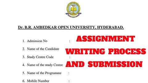 DR.BRAOU | Ambedkar Open University Assignment writting Process | #artsgroup |Political Science #kdp