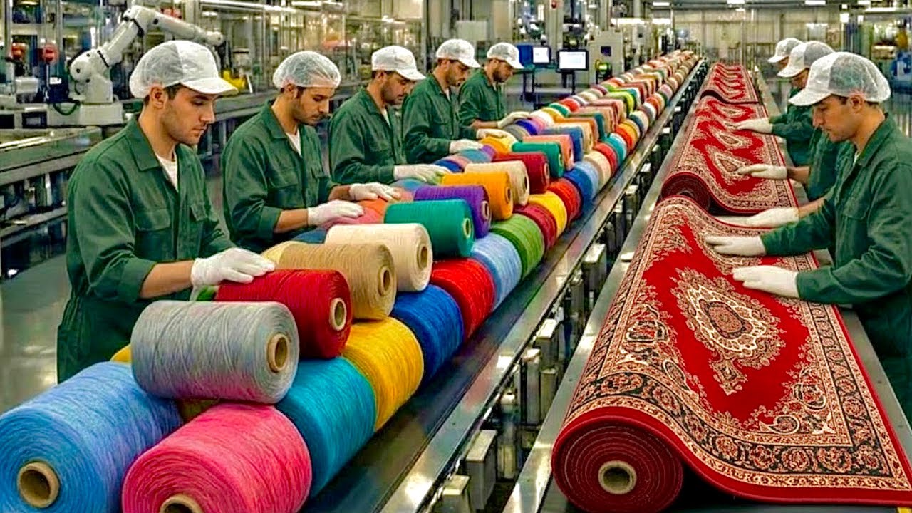 Process of Making Beautiful Carpets in the Factory | Amazing Carpets Mass Production 
