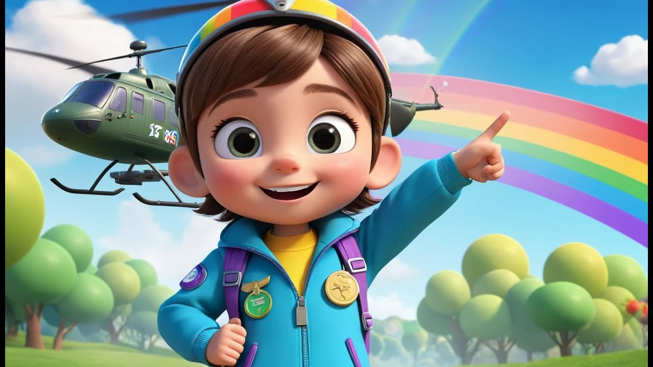 Helicopter Spins in the Sky | Whirly Fun Song for Kids | Flying Adventure Rhyme